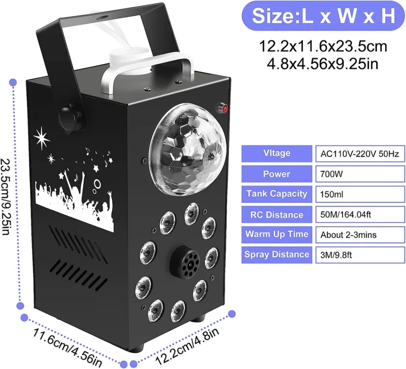 Disco-Ball-700W-Fog-Smoke-Machine-9LED-in-dubai