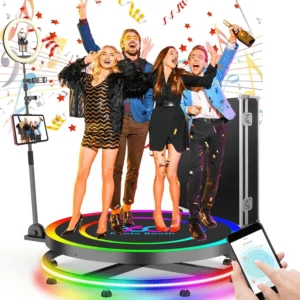 360 Photo Booth with RGB Ring Light