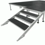 TOP PRO Adjustable Height Aluminium Stage Stair 4 Steps