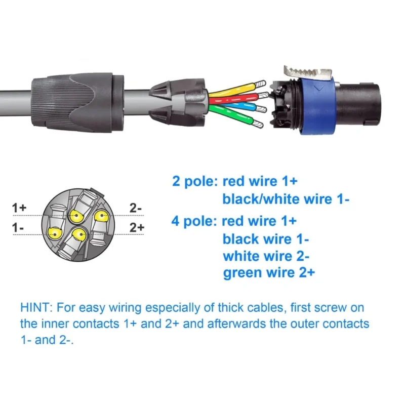 TOP PRO Speakon Connector Speaker Cable Plug Adapter - Image 3