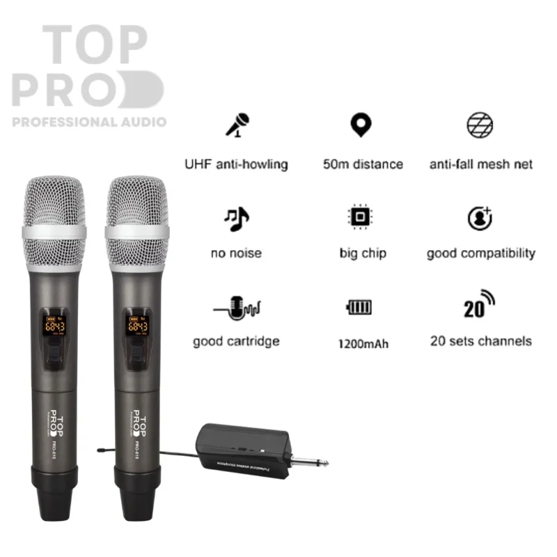 TOP PRO DUAL WIRELESS MICROPHONE PRO-615 price