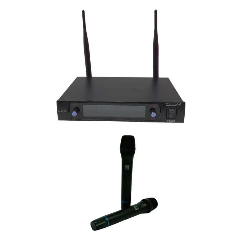 TOP PRO MS-750 DUAL UHF Professional Wireless Microphone - Image 2