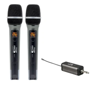 TOP PRO W-17 DUAL WIRELESS HAND MICROPHONE