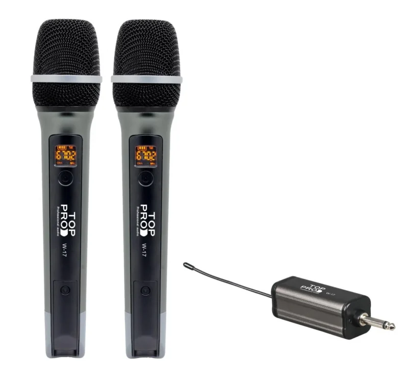 TOP PRO W-17 DUAL WIRELESS HAND MICROPHONE