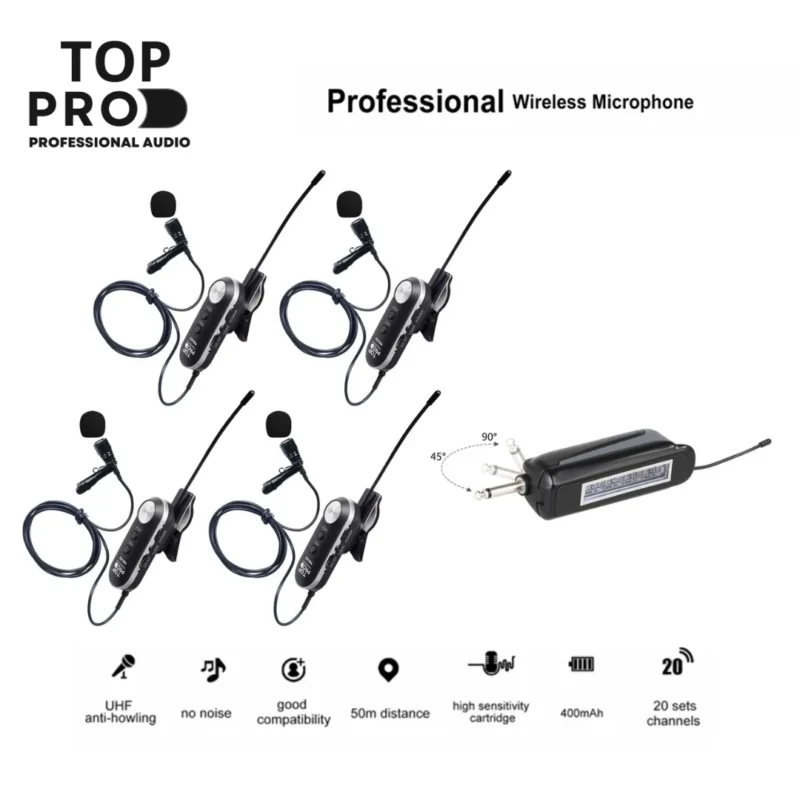 TOP-PRO-WIRELESS-4-LAPEL-MICROPHONE-PRO-4CII-price