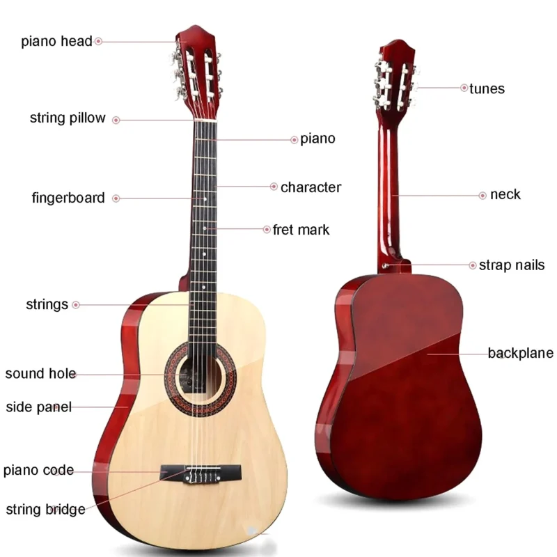 Wooden Acoustic Guitar for Beginner 38 Inch in uae